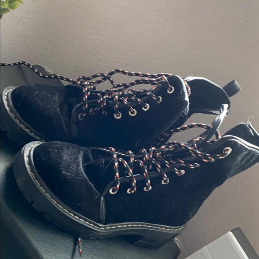 Black platform boots